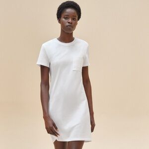 New Hermes Embroidered pocket dress White Size 36